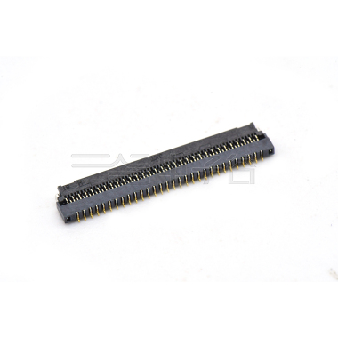 Pitch 0.30mm 90°H1.00mm 卧式下接前掀盖 SMT型 FPC 61pin 黑色 镀半金1u"，其它区域镀镍